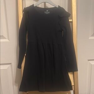 H&M Black Ruffle Sleeve Kids Dress